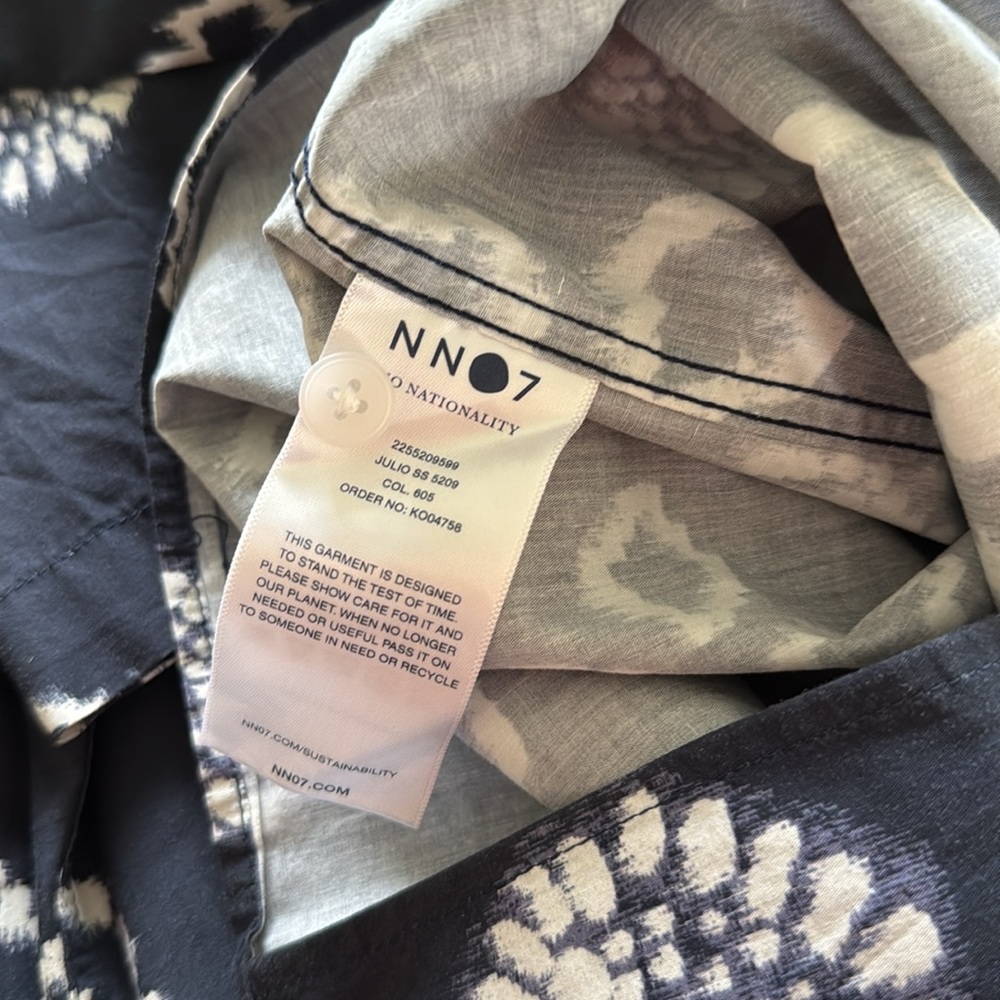 NN07 Men's All Cotton Julio Short Sleeve Geo Print Shirt Navy Print XL - Picture 8 of 9